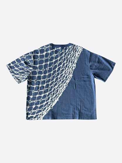 Louis Vuitton Blue & White Barb Wire Monogram Intarsia T-Shirt