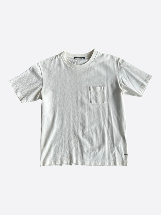 Louis Vuitton White Half Damier Pocket T-Shirt