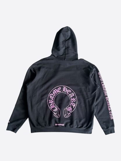 Chrome Hearts Black & Pink Online Exclusive Horseshoe Logo Hoodie