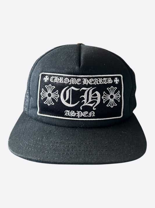 Chrome Hearts Black & White Aspen Trucker Hat