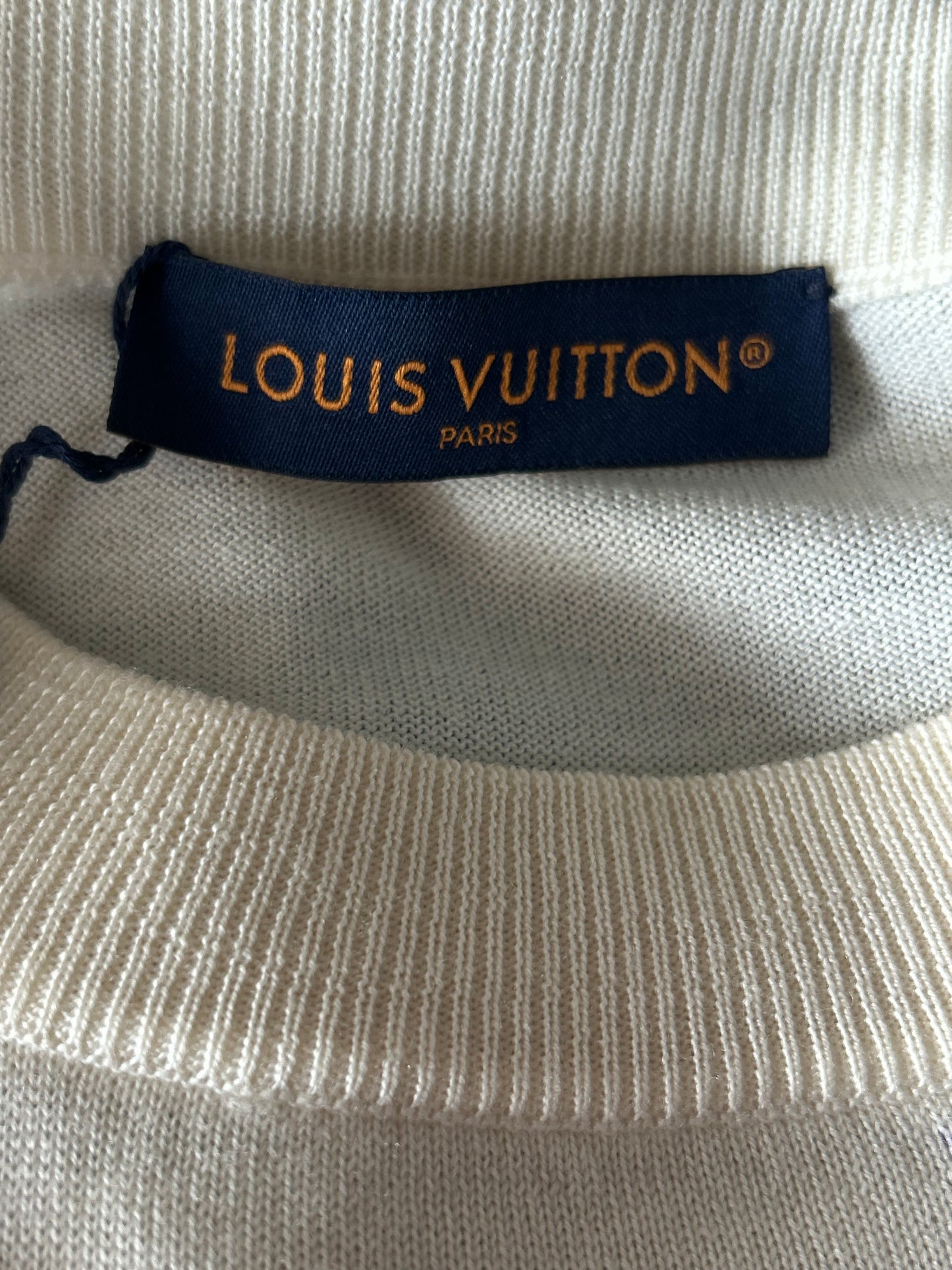 Louis Vuitton White & Multicolor Thistle Knit Sweater