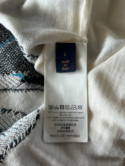 Louis Vuitton White & Multicolor Thistle Knit Sweater