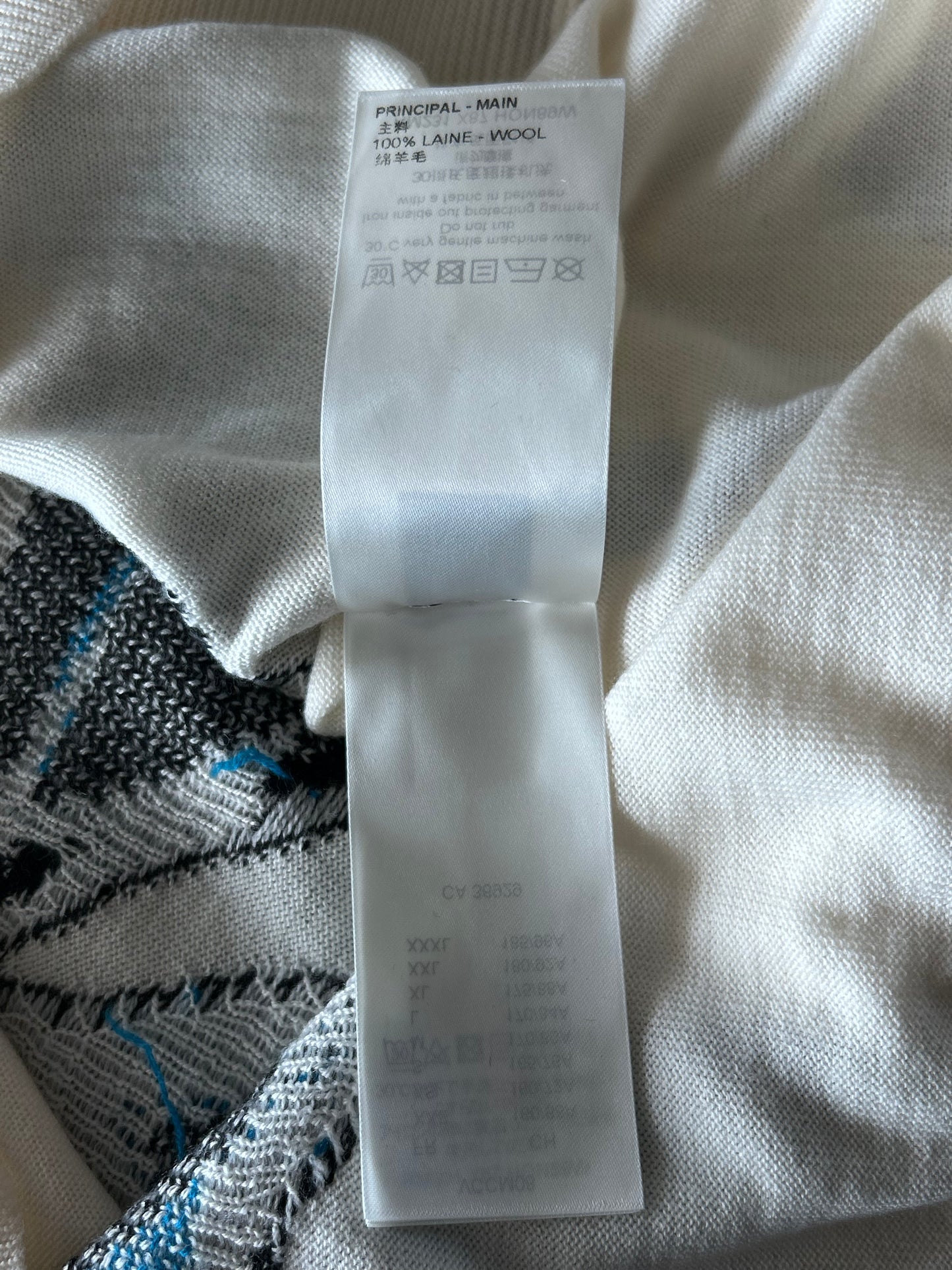 Louis Vuitton White & Multicolor Thistle Knit Sweater
