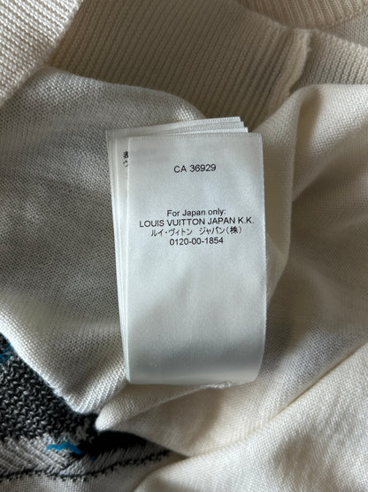 Louis Vuitton White & Multicolor Thistle Knit Sweater