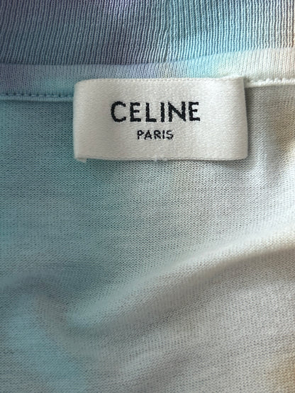 Celine Tie-Dye & Black Studded Logo T-Shirt