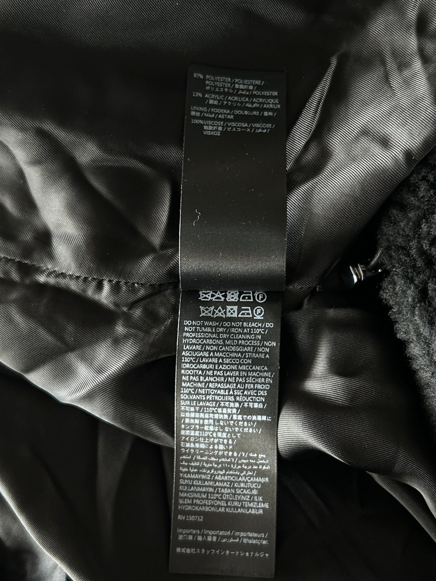 Amiri Black & White Bones Fleece Jacket