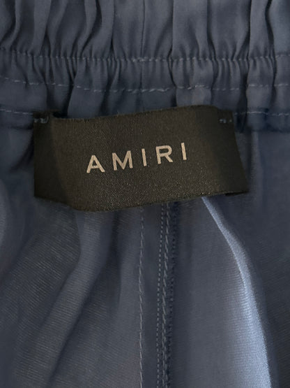 Amiri Navy & White Saturday Night Embroidered Logo Shorts
