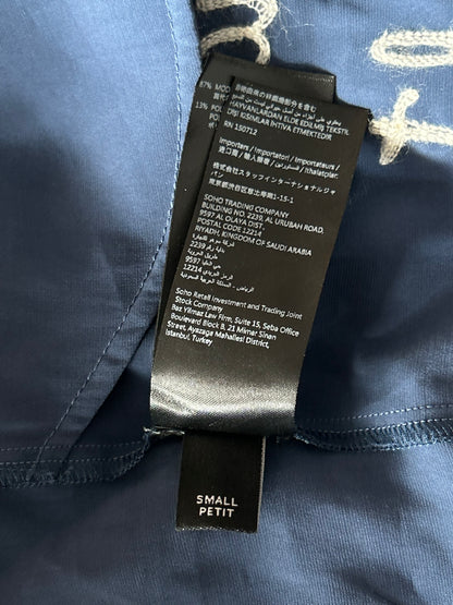 Amiri Navy & White Saturday Night Embroidered Logo Shorts