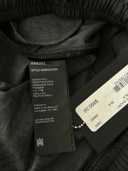 Amiri Black & Gold Resort Club Logo Shorts