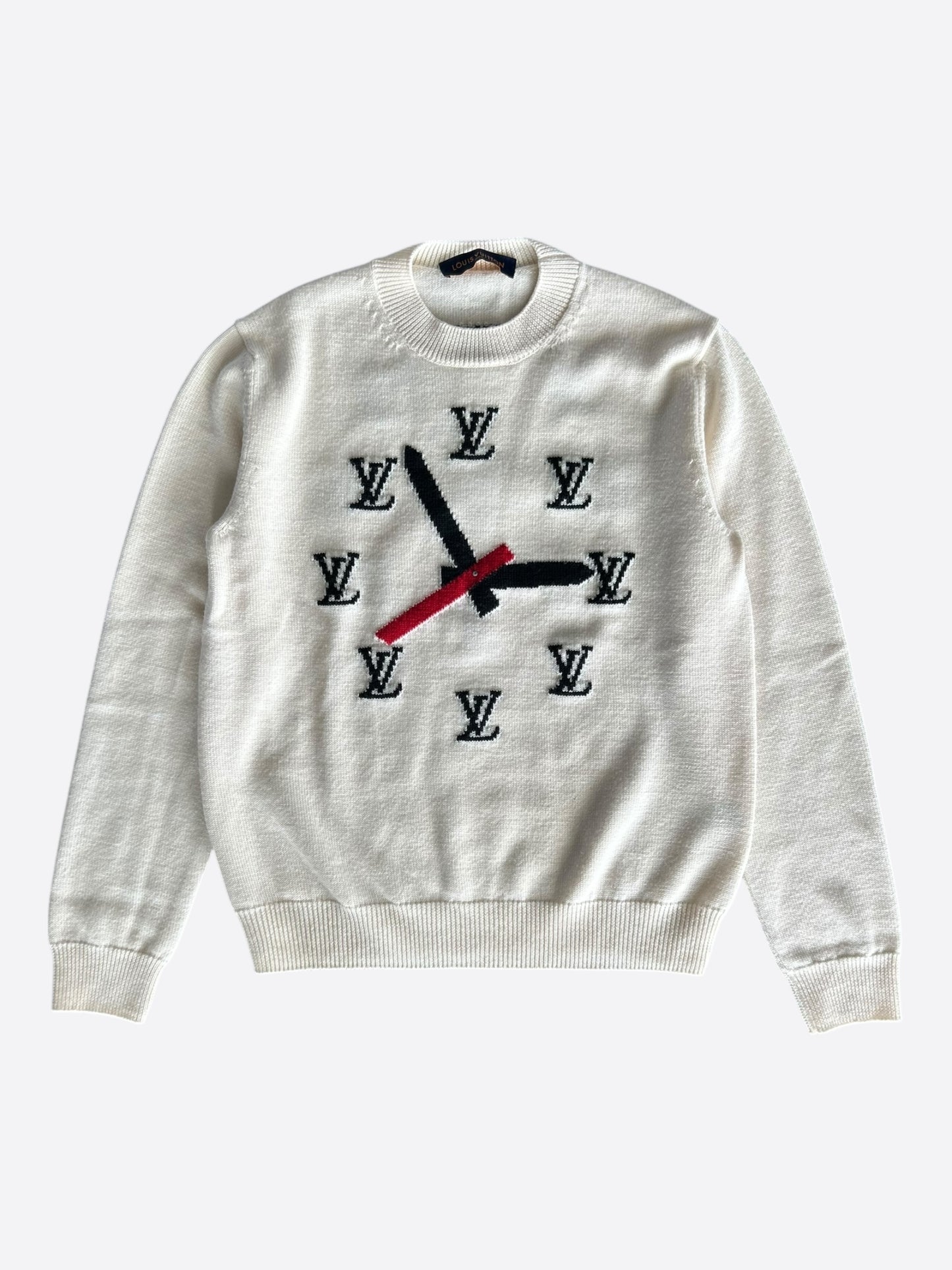 Louis Vuitton Beige Monogram Clock Wool Sweater