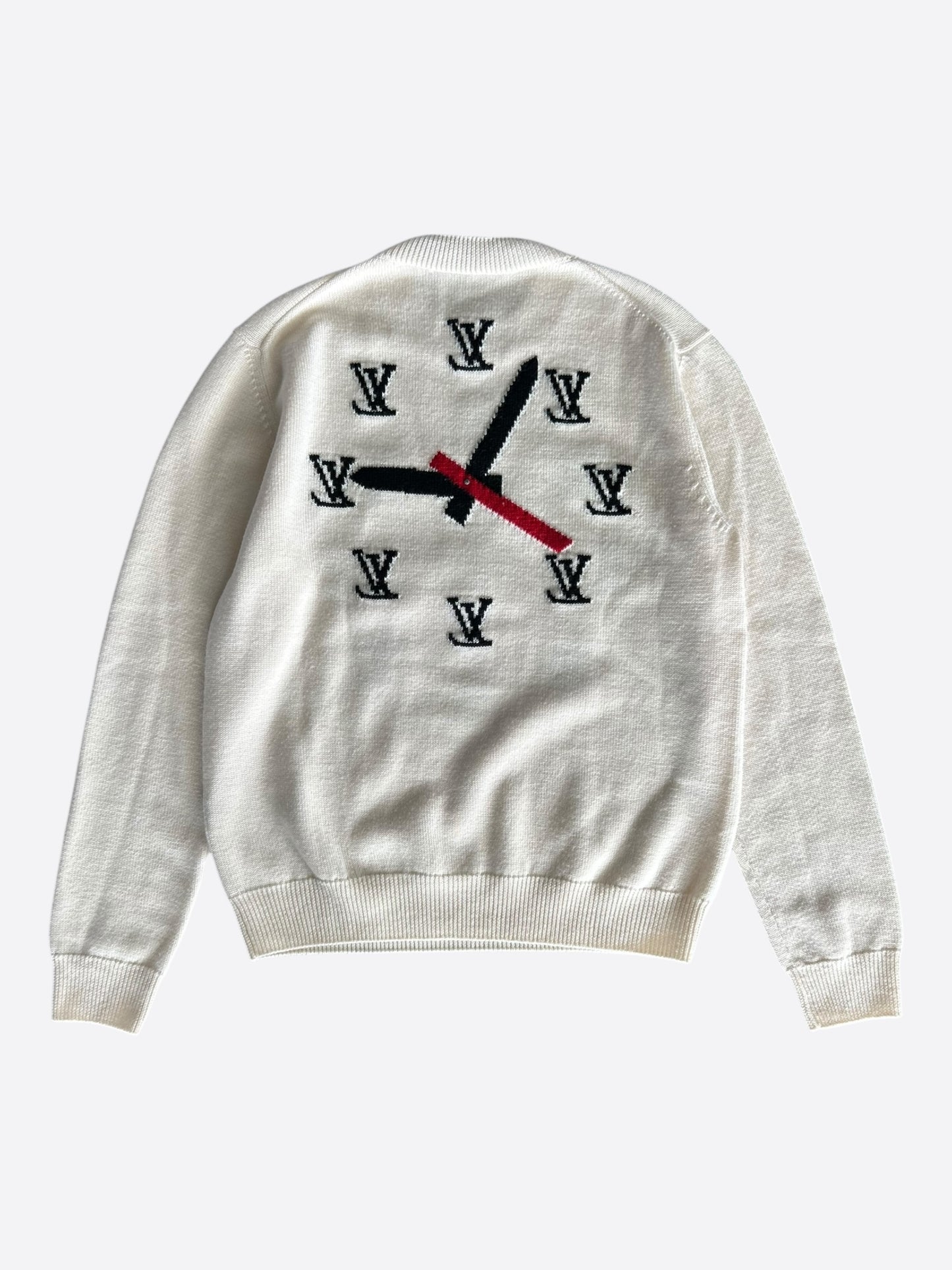 Louis Vuitton Beige Monogram Clock Wool Sweater