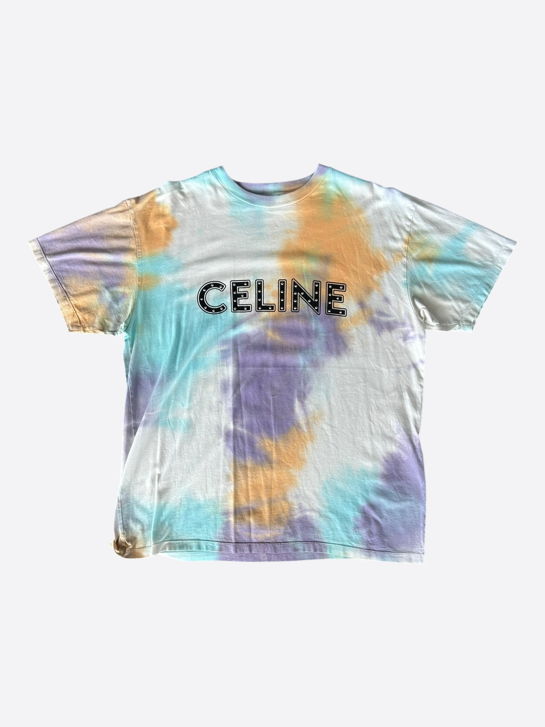Celine x Hedi CELINE 21SS STUDDED LOGO TEE XS Slimane Studded Logo
