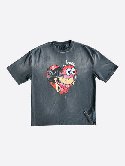 Amiri Faded Black Hopeless Romantic Graphic T-Shirt
