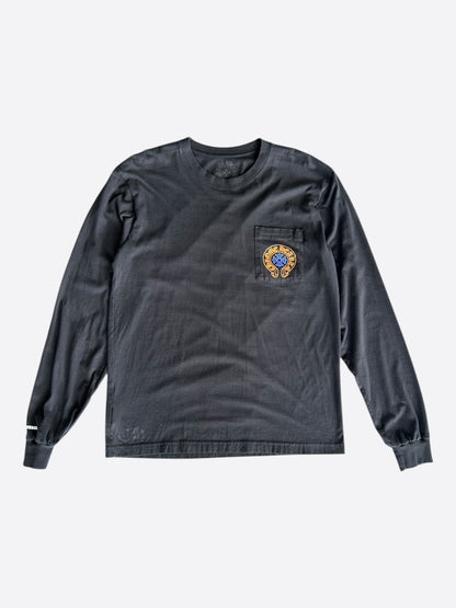 Chrome Hearts Black, Orange & Blue Staff Horseshoe Logo Longsleeve T-Shirt