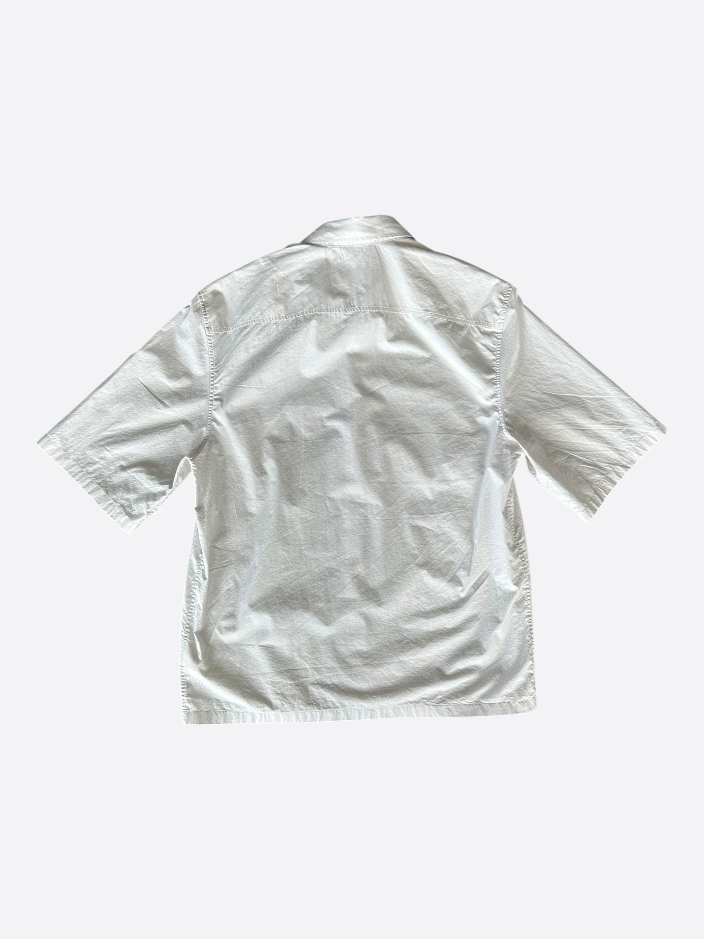 Louis Vuitton White & Black Birds Logo Button Up Shirt