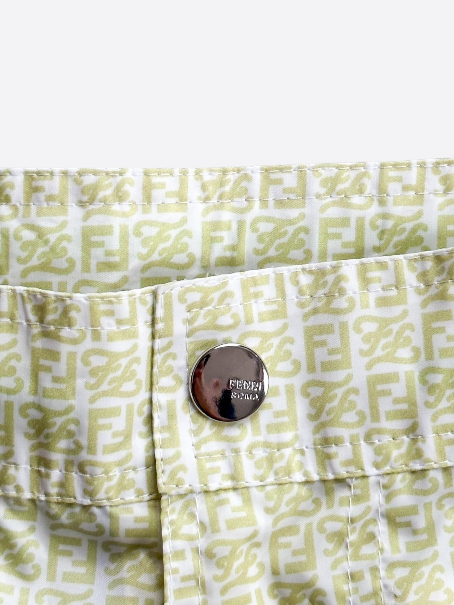 Fendi Yellow & White FF Logo Swimshorts