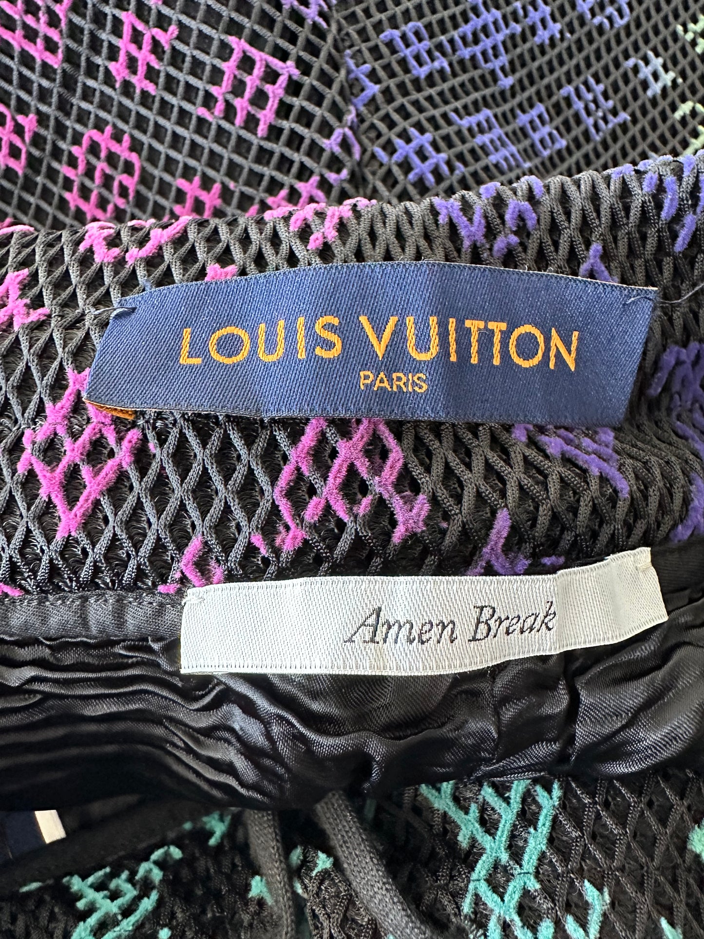 Louis Vuitton Black Rainbow Monogram Mesh Shorts