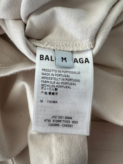 Balenciaga Cream & Blue Logo T-Shirt