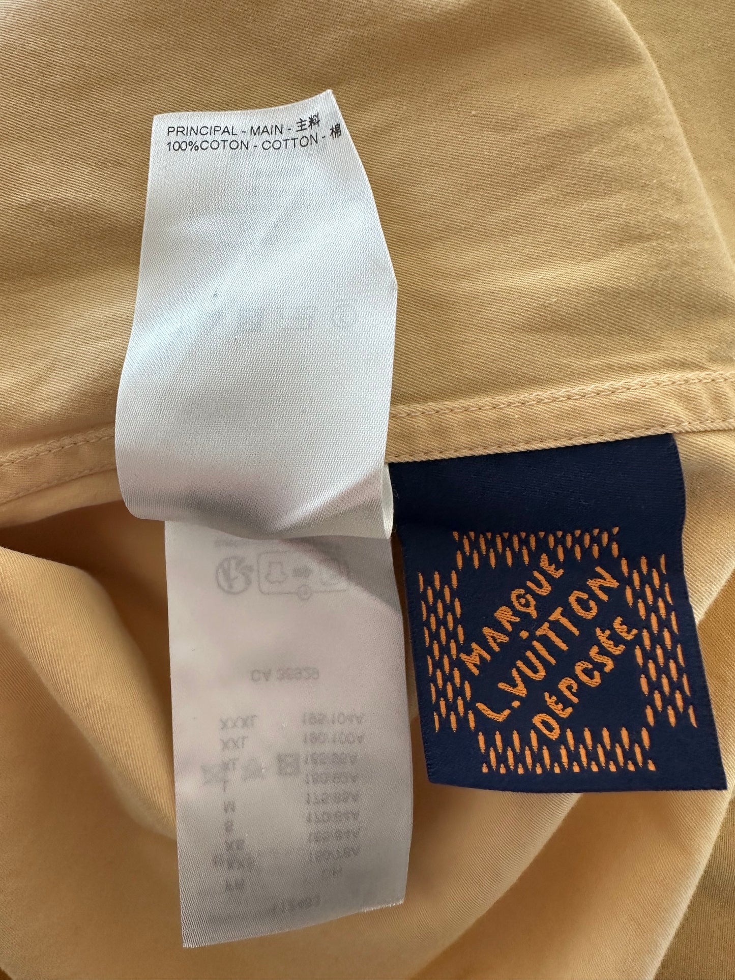 Louis Vuitton Tyler Beige Dog Logo Embroidered Button Up Shirt