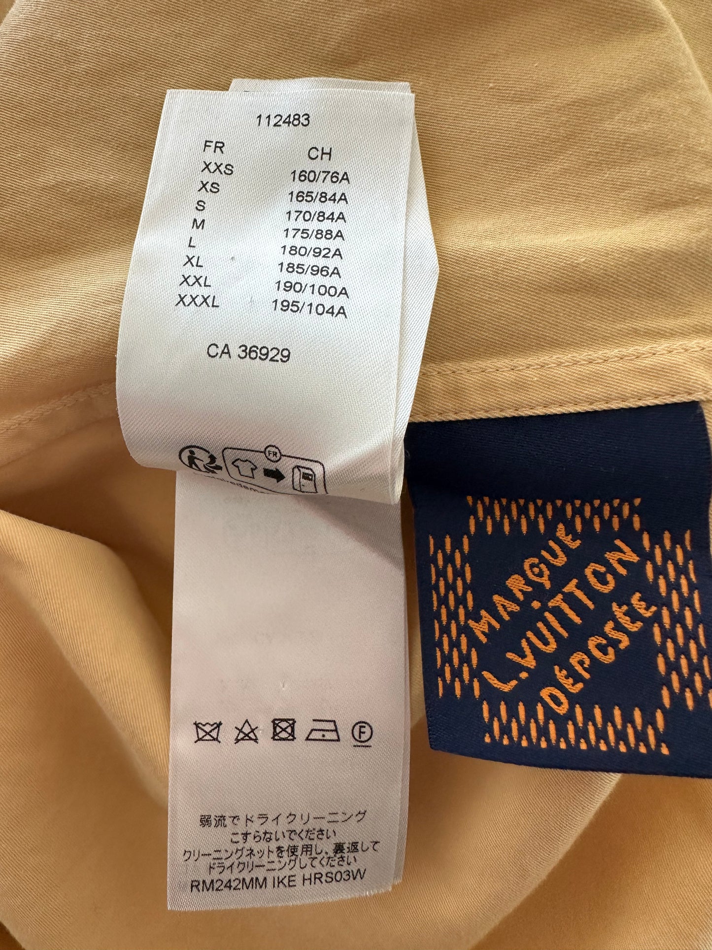 Louis Vuitton Tyler Beige Dog Logo Embroidered Button Up Shirt