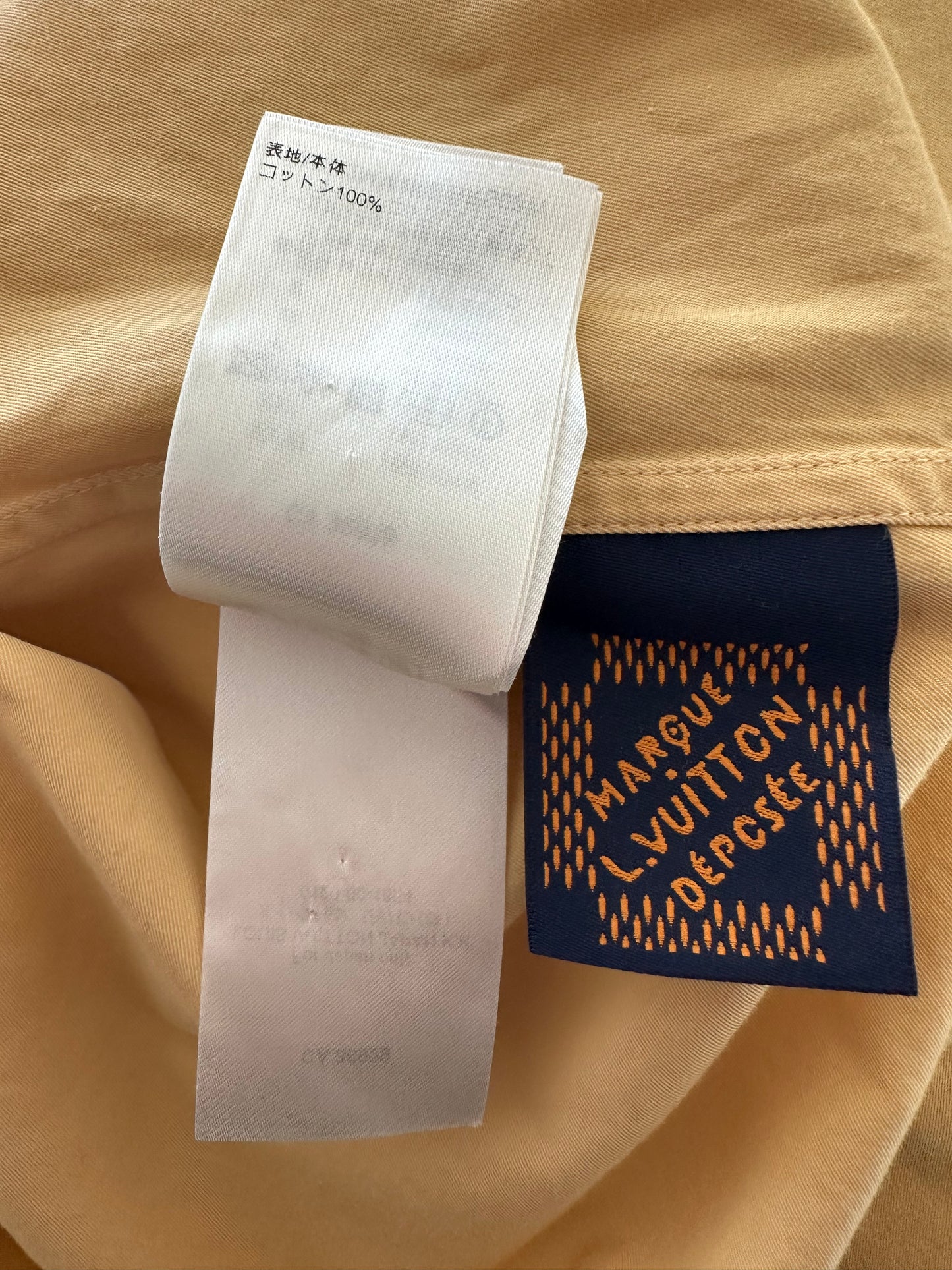 Louis Vuitton Tyler Beige Dog Logo Embroidered Button Up Shirt