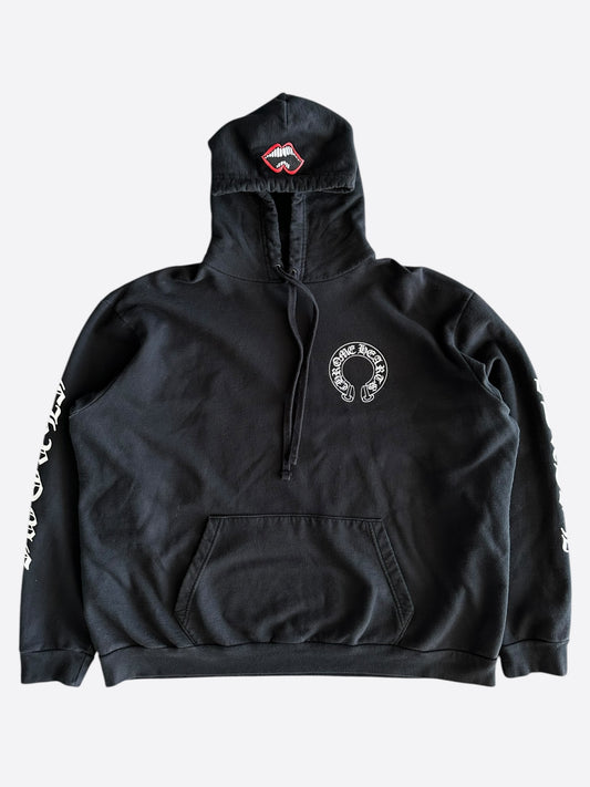 Chrome Hearts Black & White Horseshoe Chomper Logo Hoodie