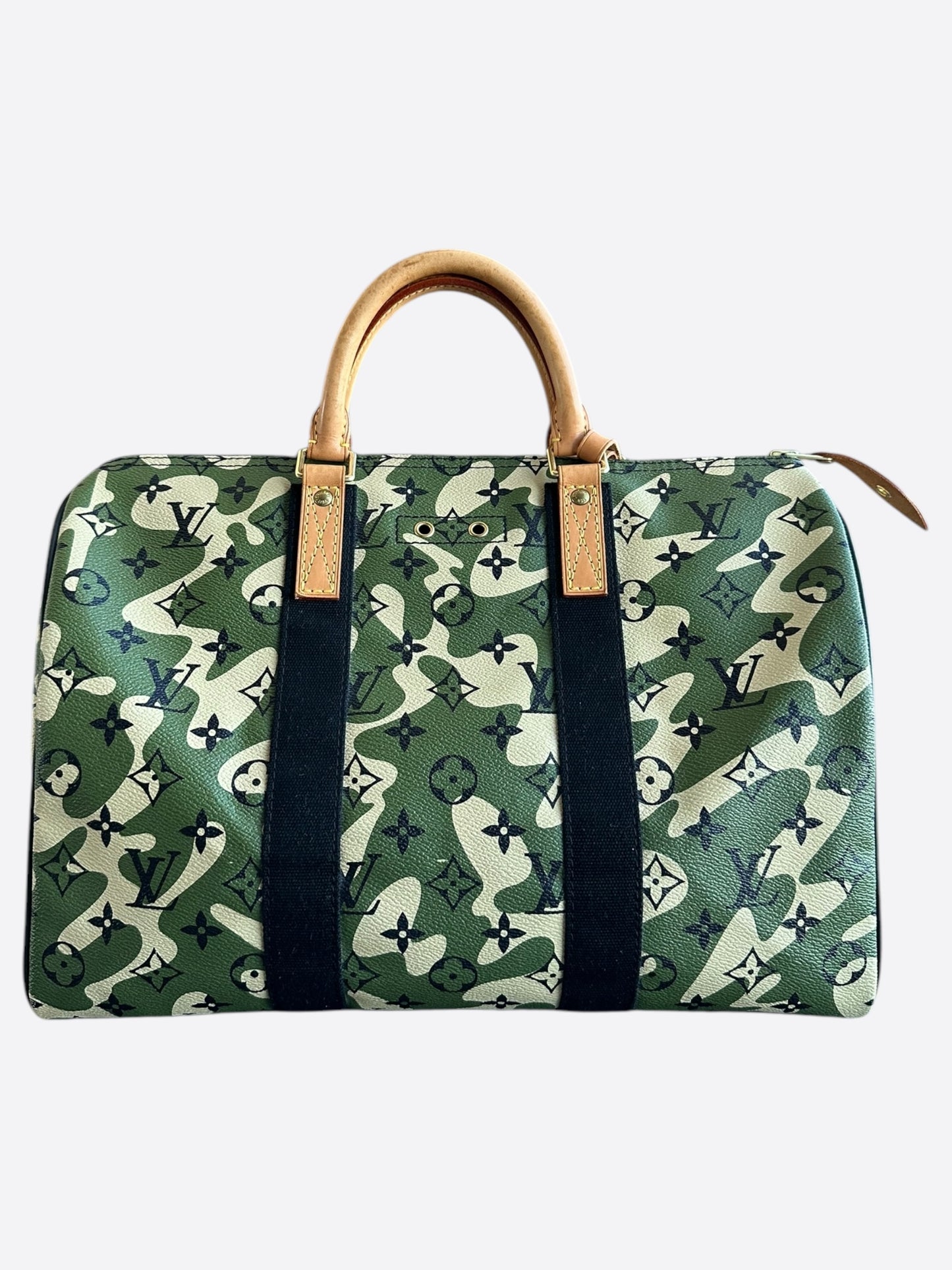 Louis Vuitton Takashi Murakami Green Camouflage Monogram Speedy 35