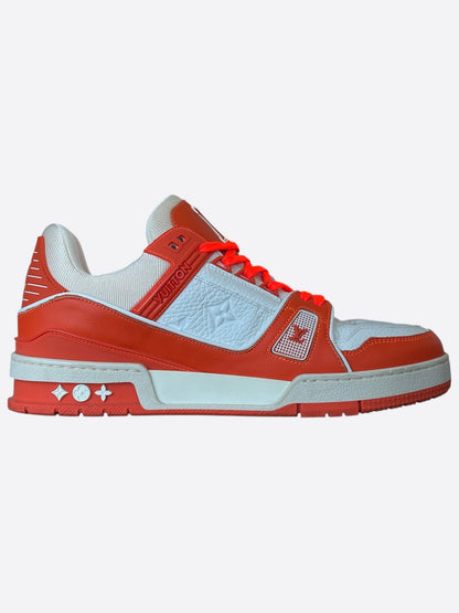 Louis Vuitton Orange & White Monogram Trainers