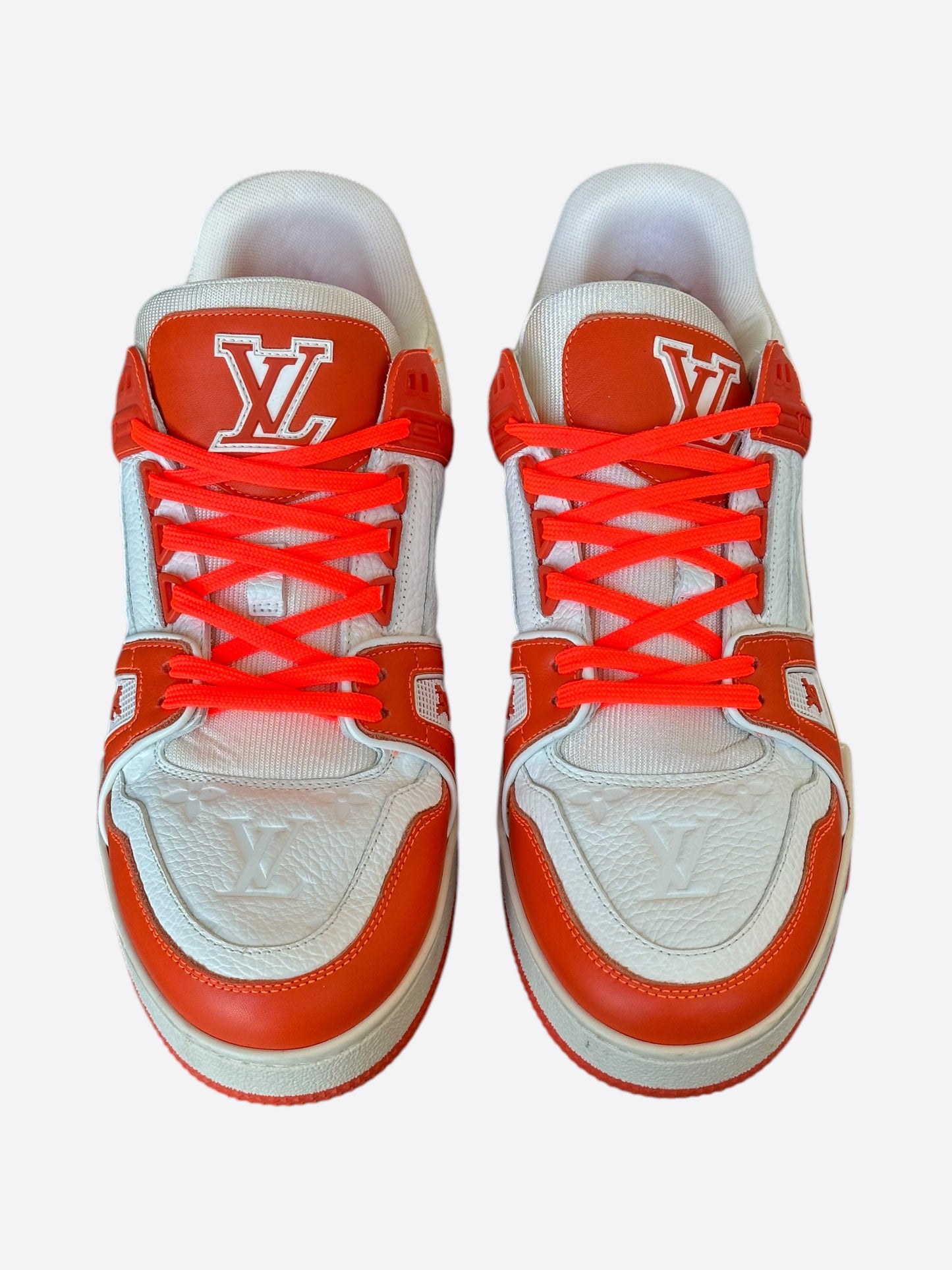 Louis Vuitton Orange & White Monogram Trainers