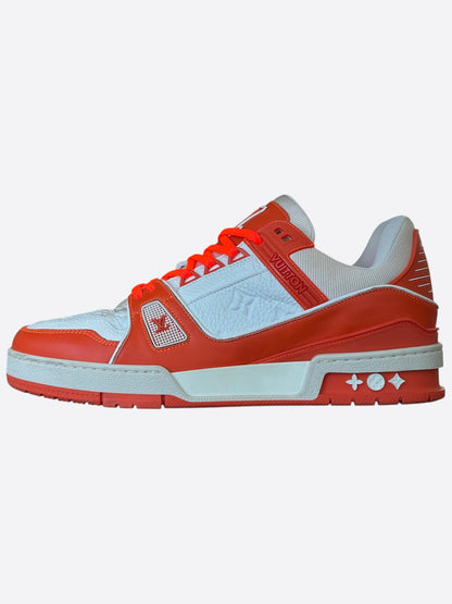 Louis Vuitton Orange & White Monogram Trainers