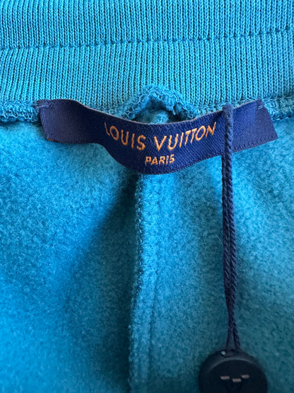 Louis Vuitton Light Blue Embroidered Pin Logo Sweatpants