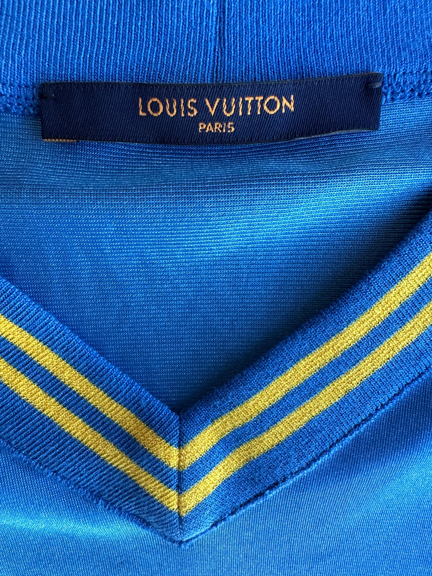 Louis Vuitton Blue & Yellow Mesh Football Jersey