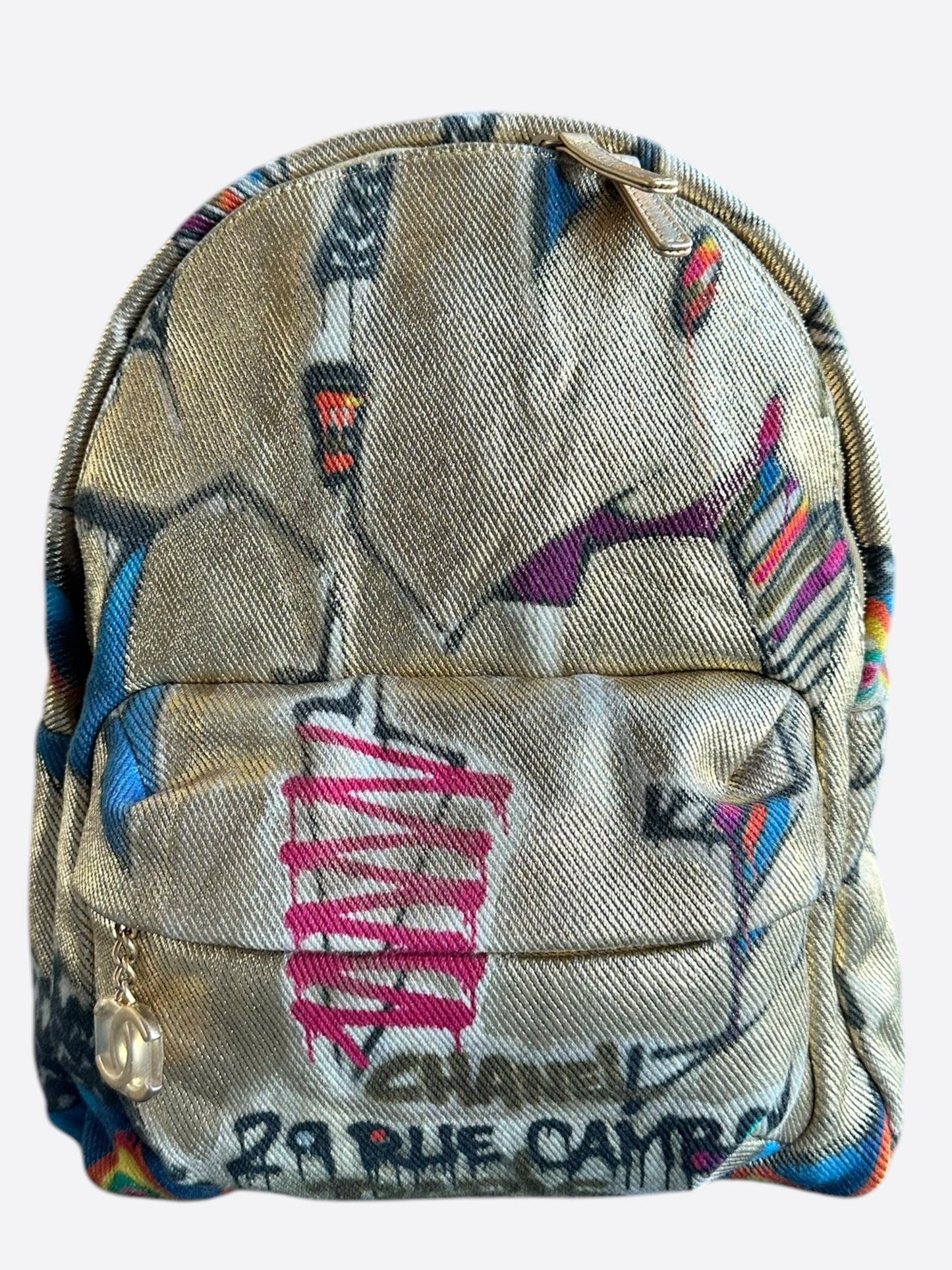 Chanel Gold Graffiti Print Backpack