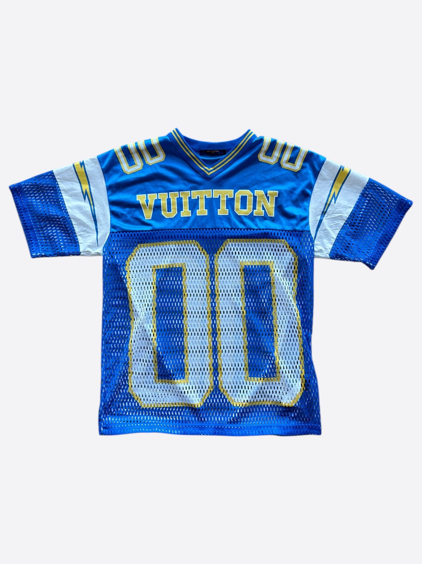 Louis Vuitton Blue & Yellow Mesh Football Jersey