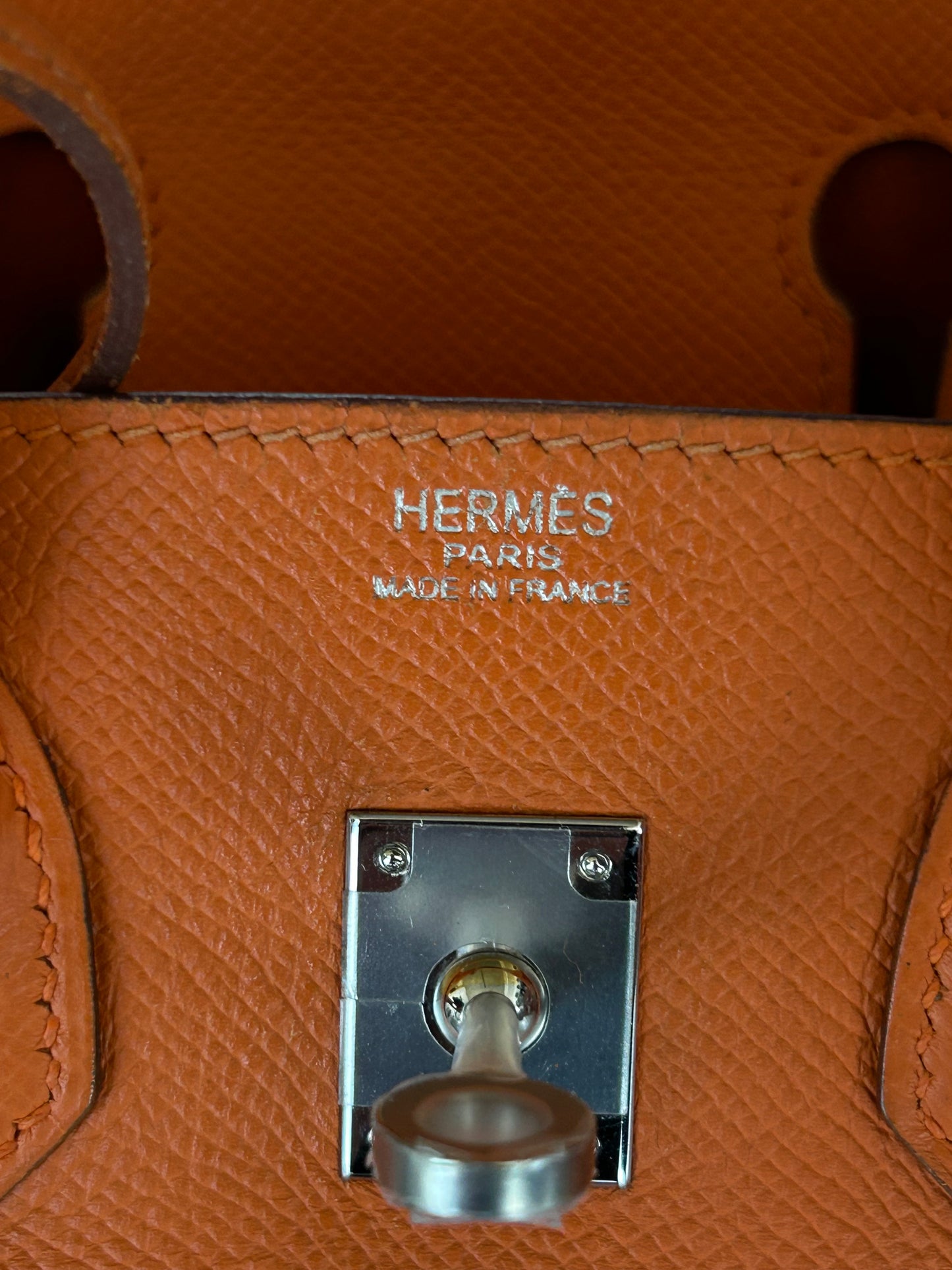 Hermes Orange Epsom & Palladium Hardware Birkin 25