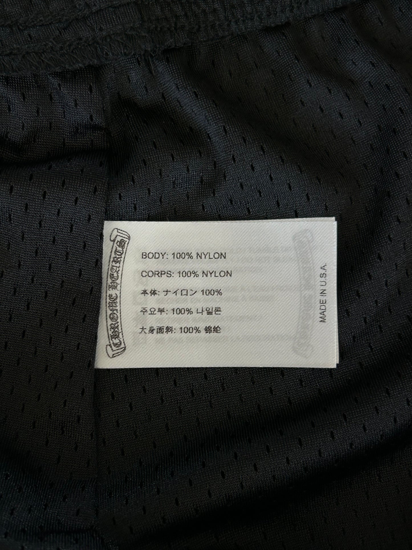 Chrome Hearts Black & White Logo Mesh Women's Shorts