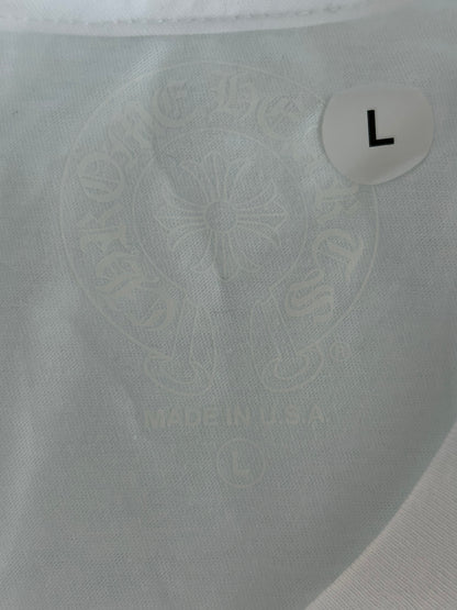 Chrome Hearts White & Black Miami Horseshoe Logo T-Shirt
