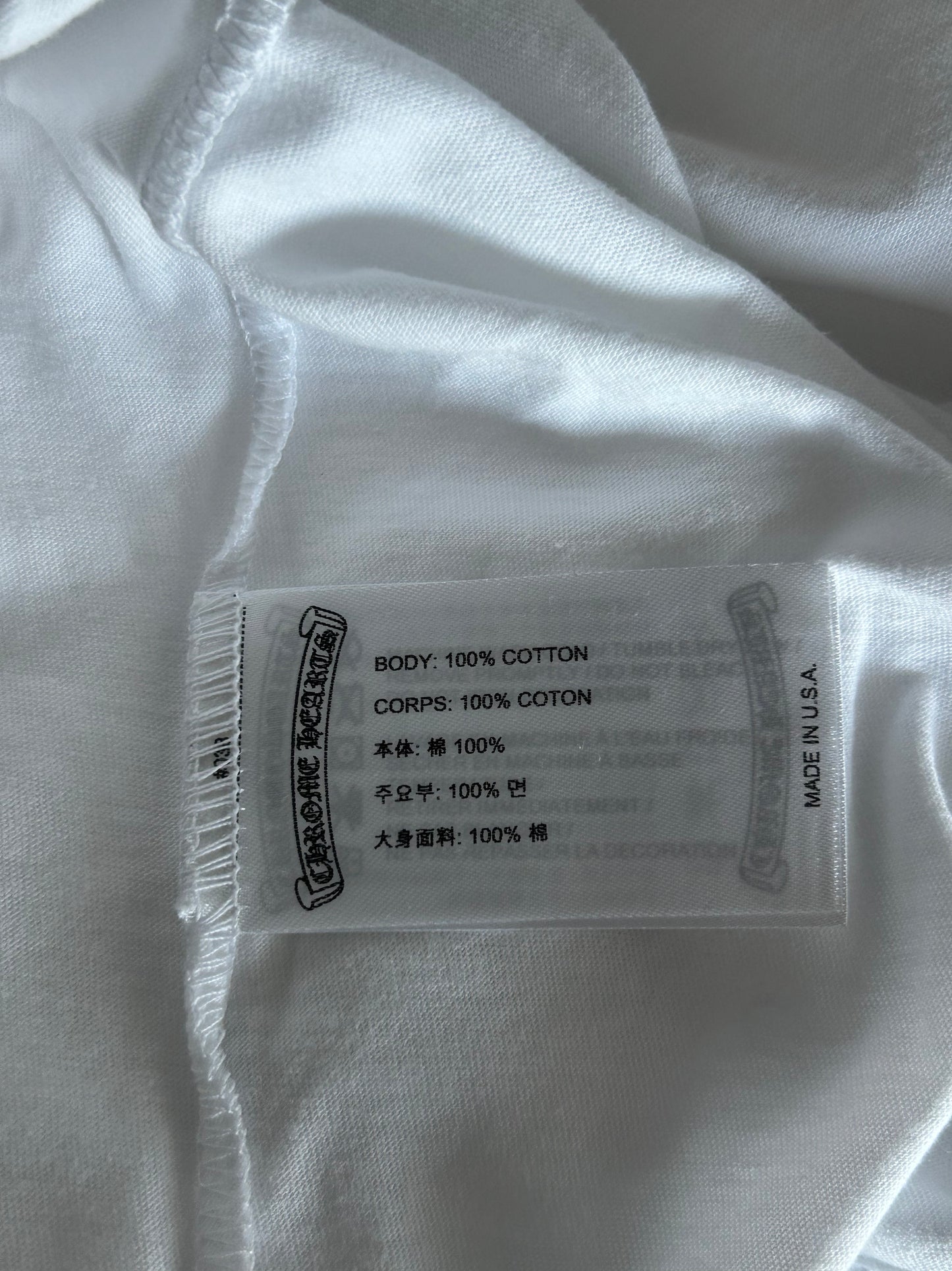 Chrome Hearts White & Black Miami Horseshoe Logo T-Shirt