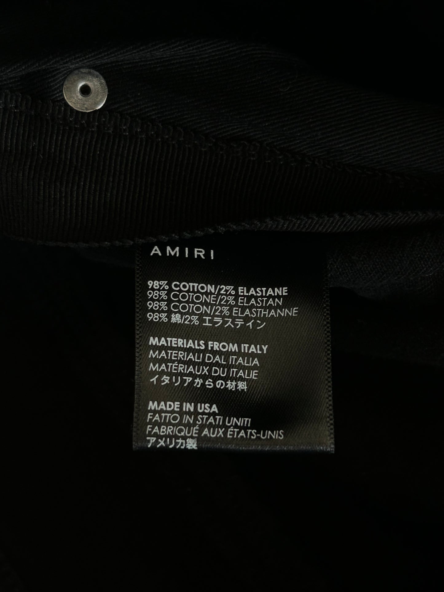 Amiri Washed Black Distressed Knee Jeans