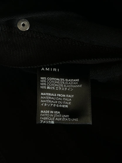 Amiri Washed Black Distressed Knee Jeans
