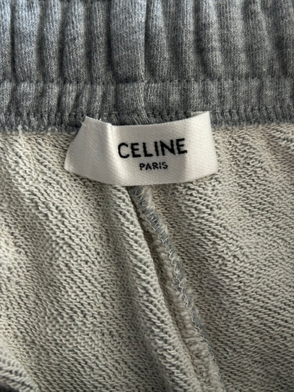 Celine Grey & Black Embroidered Logo Sweatpants