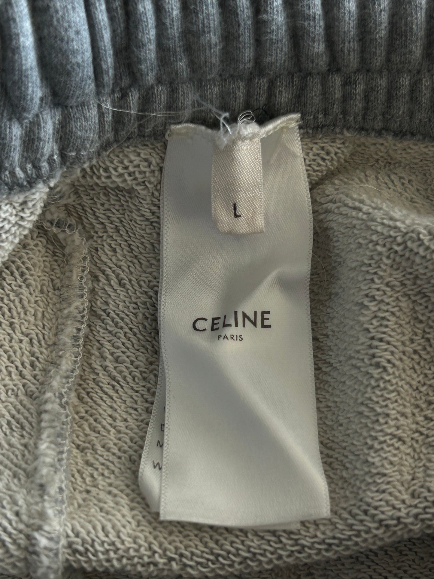Celine Grey & Black Embroidered Logo Sweatpants