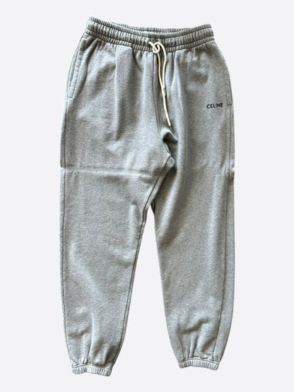 Celine Grey & Black Embroidered Logo Sweatpants