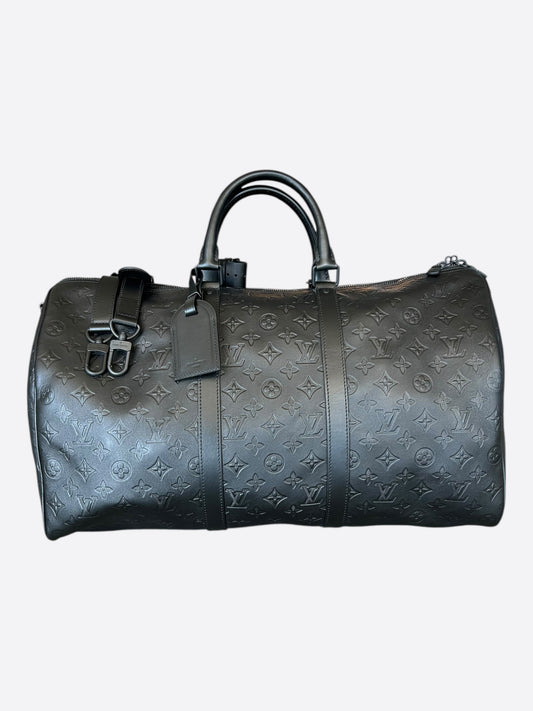 Louis Vuitton Black Monogram Shadow Keepall 50
