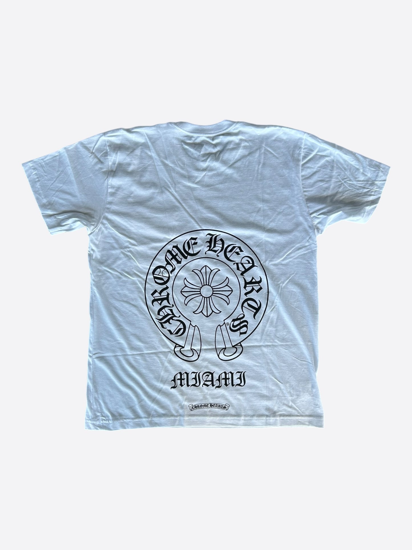 Chrome Hearts White & Black Miami Horseshoe Logo T-Shirt