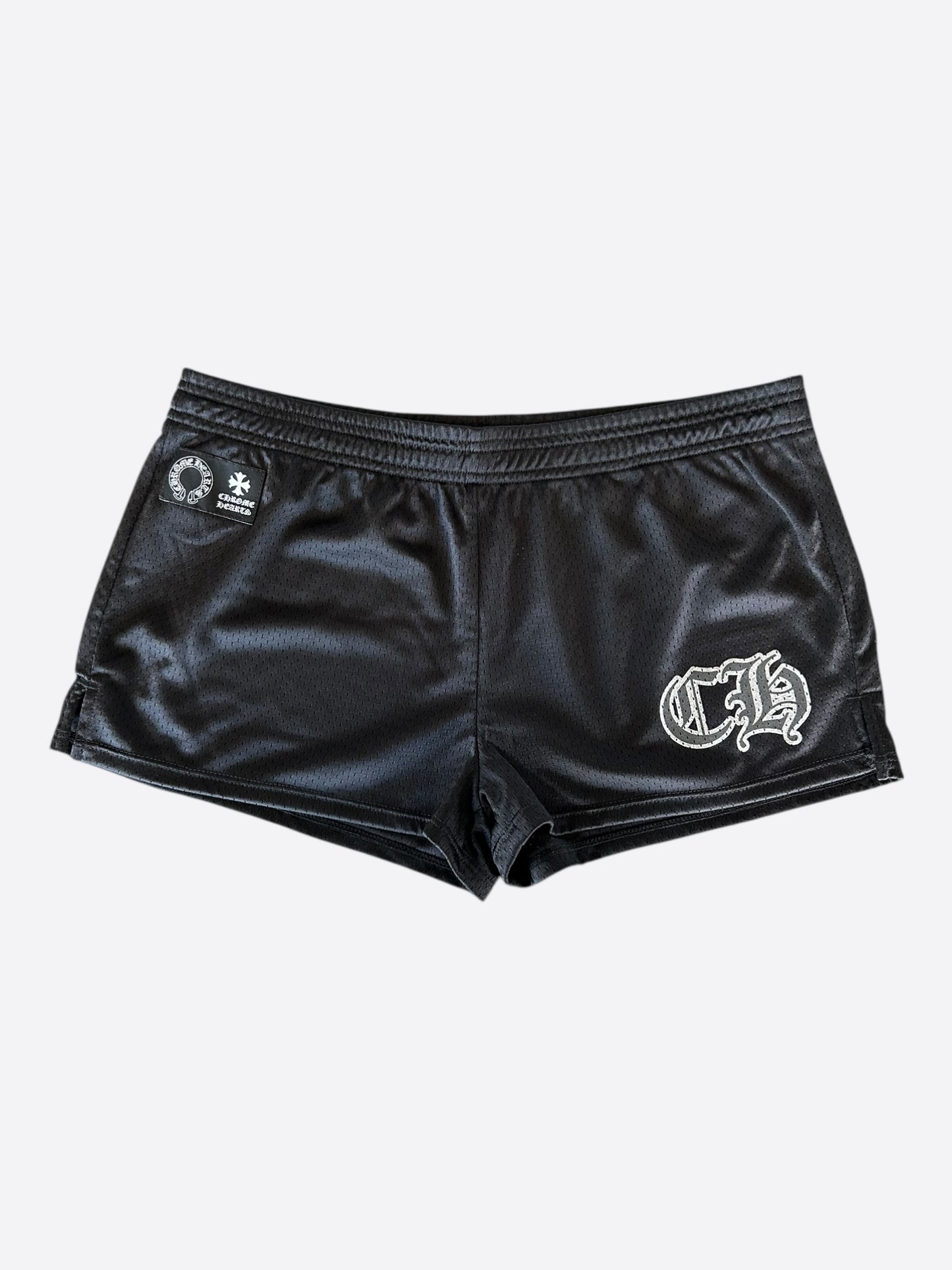 Chrome Hearts Black & White Logo Mesh Women's Shorts