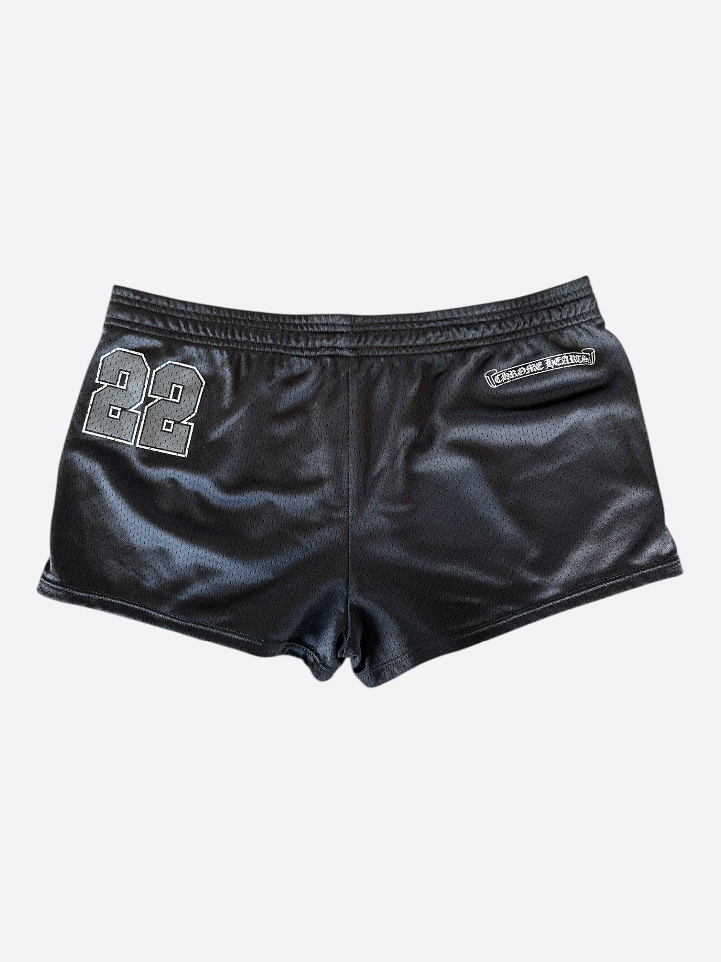 Chrome Hearts Black & White Logo Mesh Women's Shorts