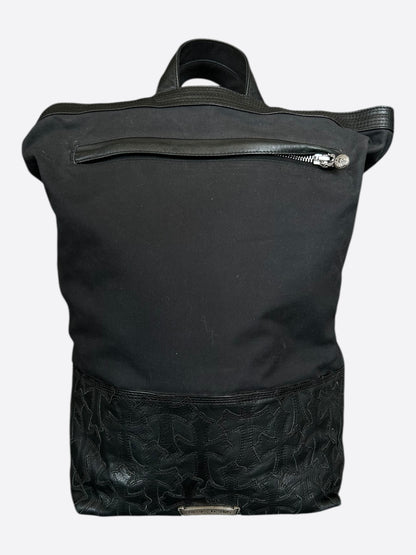 Chrome Hearts Black Leather Cross Patch Two-Way Backpack