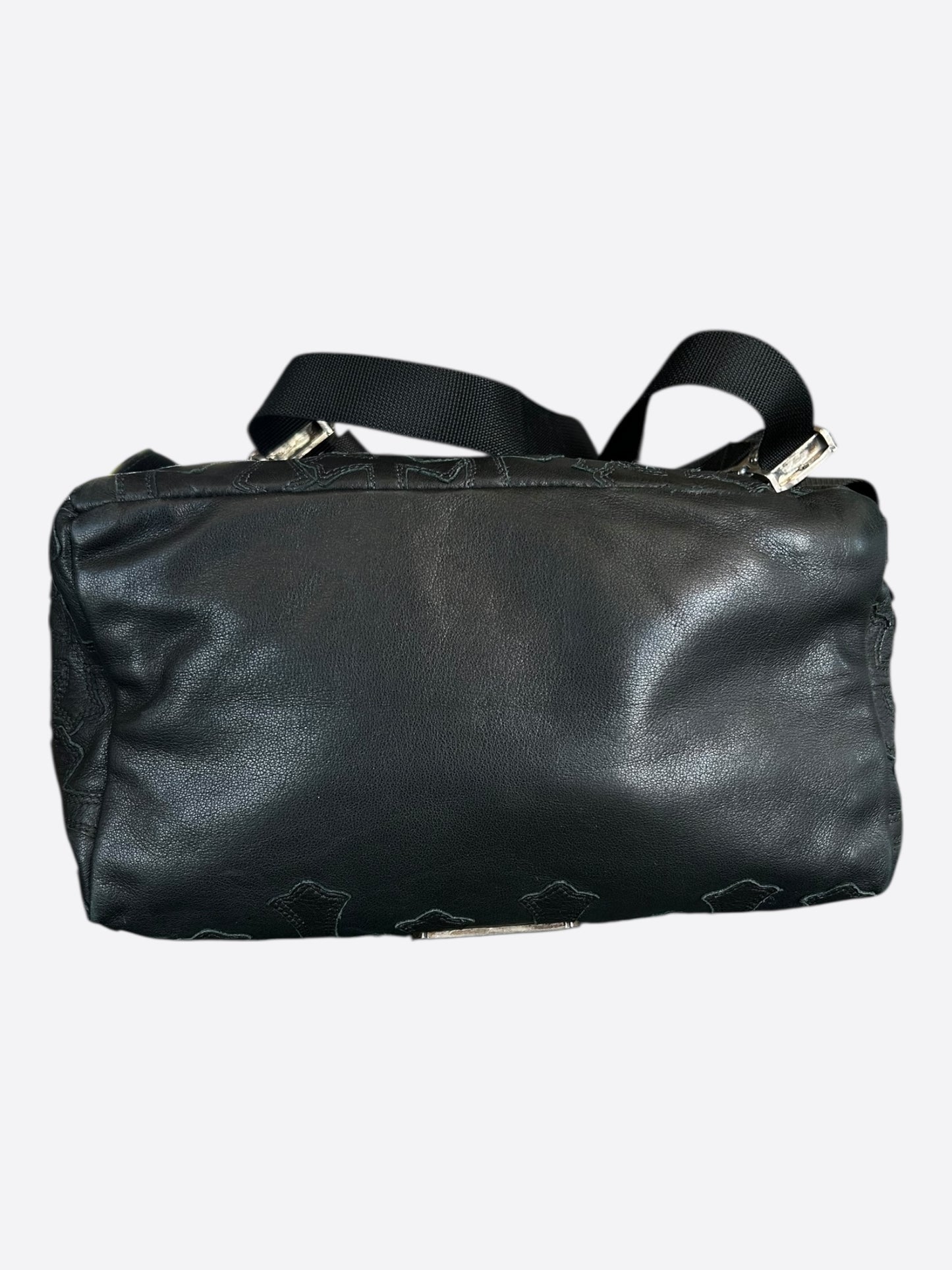 Chrome Hearts Black Leather Cross Patch Two-Way Backpack