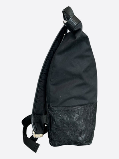 Chrome Hearts Black Leather Cross Patch Two-Way Backpack